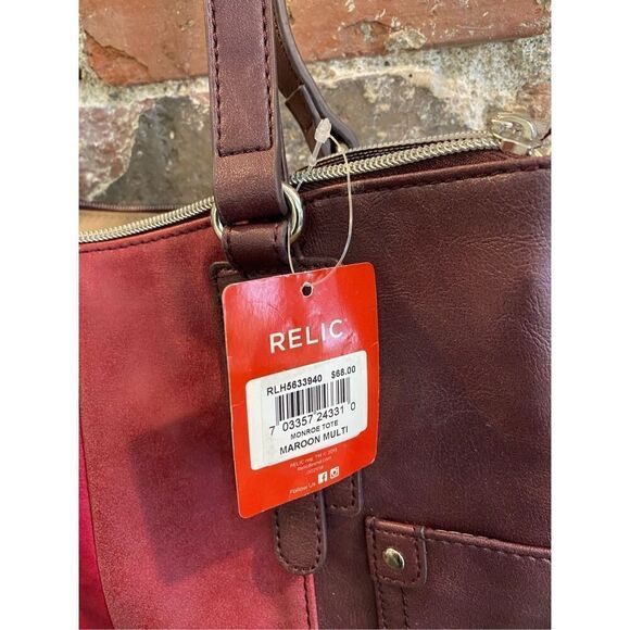 RELIC Monroe Tote Maroon Multi Women’s Handbag Purse NWT - Picture 2 of 13